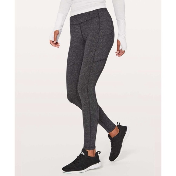 Lululemon Speed Up Tight *28" Power Luxtreme Variegated Knit Heathered Black - Picture 1 of 14